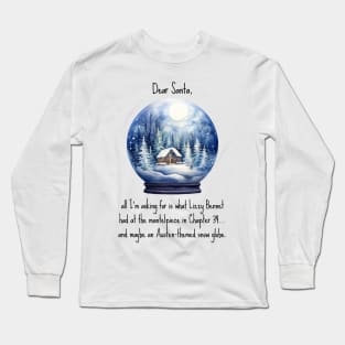 Funny Jane Austen Christmas design with snow globe Long Sleeve T-Shirt